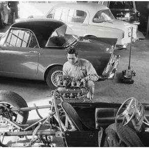 Jack Brabham At Work [Sunbeam Alpine]