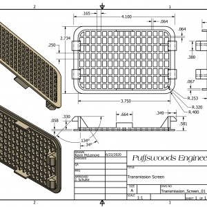 BW35 Automatic Transmission Vent Screen Drawing