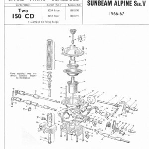 Alpine SV Zenith-Stromberg 150CD Exploded Diagram