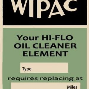 Wipac Oil Filter Decal